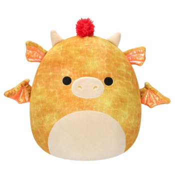 Squishmallows Rumen skorjasti zmaj z rdečimi lasmi Dieric, 40 cm