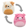 Squishmallows 2 v 1 Škotska klapouhka Geraldine / Buldog Brock, 13 cm