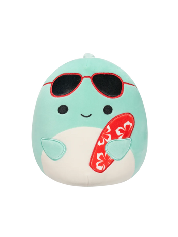 Squishmallows Delfin s sončnimi očali in desko Perry, 20 cm