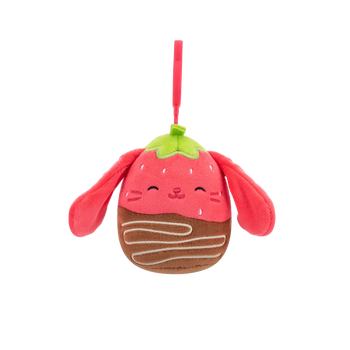 Squishmallows Clip-On Gunda – s čokolado oblit jagodni zajček, 9 cm
