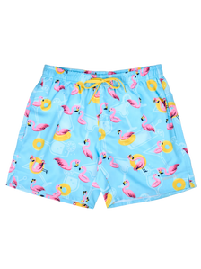 Živahne moške plavalne hlače Flamingo na počitnicah