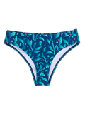 Srednje visoke bikini hlačke Turkizne rože