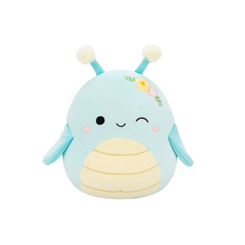 Squishmallows Giles – mežikajoča modra kobilica z rožami, 20 cm