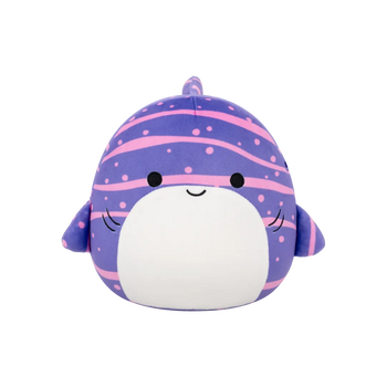 Squishmallows Tizziano – orjaški kitovec z vijoličastimi črtami, 30 cm