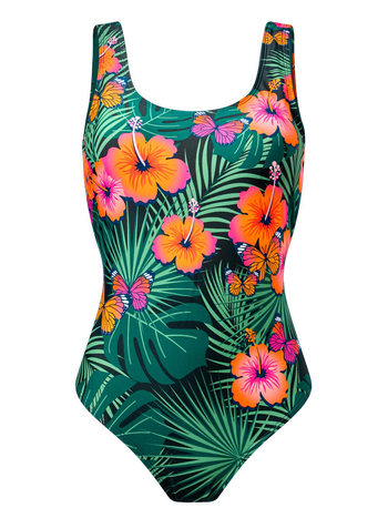 Živahne ženske enodelne kopalke Hibiskus