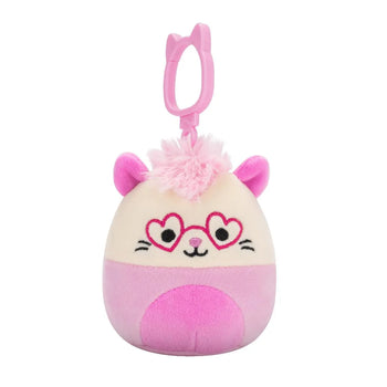 Squishmallows Clip-On Chambless – rožnati oposum, 9 cm