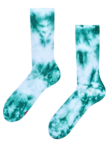 Smaragdne rebraste nogavice tie-dye