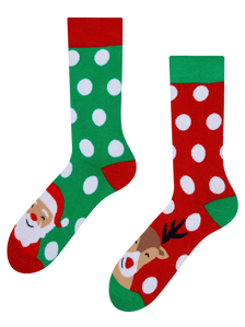 Živahne tople nogavice Santa in Rudolf