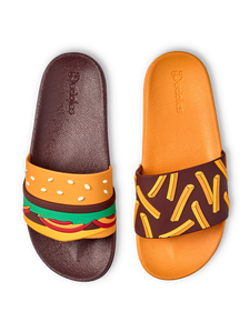 Živahni natikači Hamburger in ocvrti krompirček
