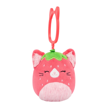 Squishmallows obesek za ključe Olma – jagodna mačka, 9 cm
