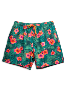 Živahne moške plavalne hlače Hibiskus