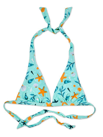 Živahni trikotni zgornji del bikink Školjke