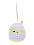 Squishmallows obesek za ključe Latchmi – sivkasta matcha latte, 9 cm