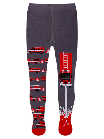 Živahne otroške hlačne nogavice Gasilci v akciji