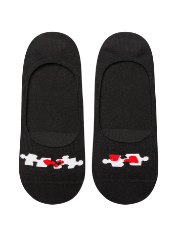 Živahne skrite nizke nogavice Srčaste puzzle