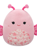 Squishmallows Mogo – roza metulji s sakura cvetom na trebuhu, 20 cm