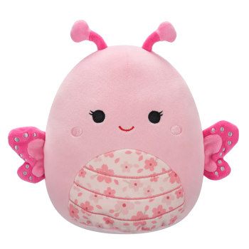 Squishmallows Mogo – roza metulji s sakura cvetom na trebuhu, 20 cm