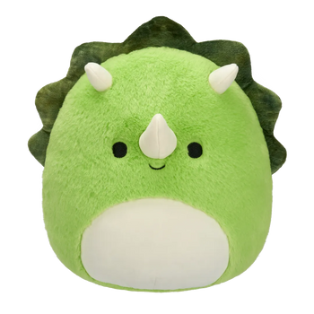 Squishmallows Fuzzamallows – zeleni triceratops Tristan, 30 cm