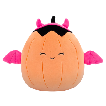 Squishmallows Margie – pastelno oranžna buča v hudičevem kostumu, 20 cm