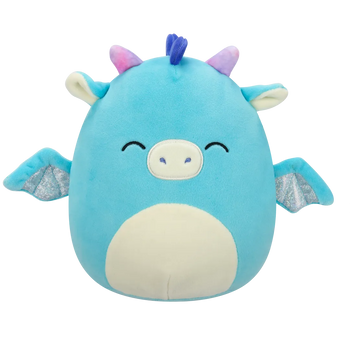 Squishmallows Tatiana – zelenomodra zmajčica z zaprtimi očmi, 20 cm