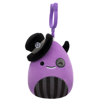 Squishmallows Clip-On Earworm – mežikajoča pošast s klobukom, 9 cm