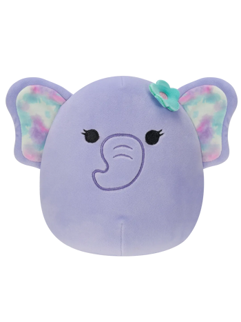 Squishmallows Vijolični slon s cvetlično broško Anjali, 20 cm