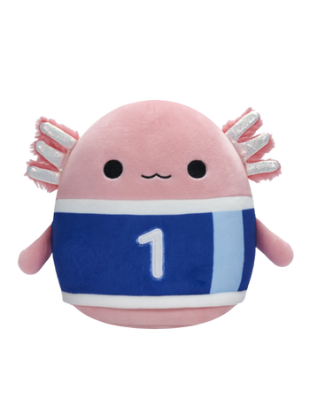 Squishmallows Aksolotl Archie z nogometnim dresom, 20 cm