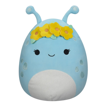 Squishmallows Pastelno moder vesoljec s cvetlično krono Natnat, 40 cm