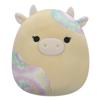 Squishmallows Rina, rumena krava s tie-dye lisami, 20 cm