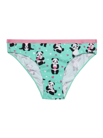 Živahne ženske hlačke Panda in srčki