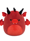 Squishmallows Salami – rdeči zmaj z jeznimi očmi in bleščečim trebuhom, 20 cm