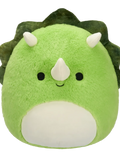 Squishmallows Fuzzamallows – zeleni triceratops Tristan, 30 cm