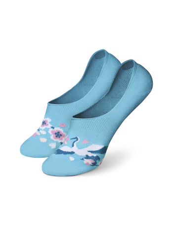 Živahne skrite nizke nogavice Japonska češnja in čaplja