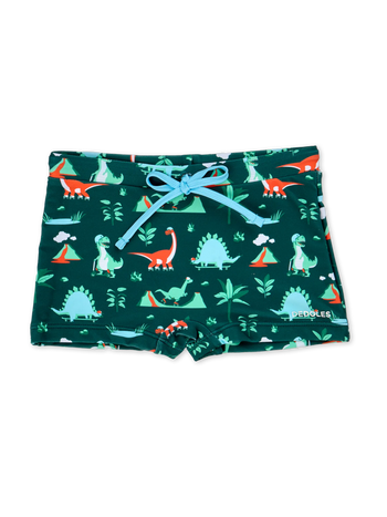 Živahne otroške elastične plavalne hlače Skatepark za dinozavre