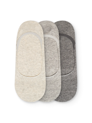 Paket 3 parov melanž sivih skritih nizkih nogavic klasik