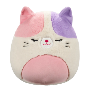 Squishmallows Fuzzamallows – vijolična in rožnata domača mačka Nell, 30 cm