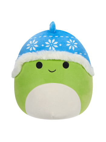 Squishmallows Zeleni dinozaver Danny z modro kapo, 20 cm