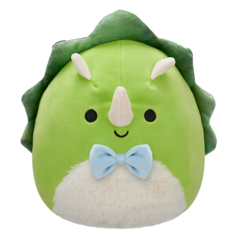 Squishmallows Tristan – zeleni triceratops s kosmatim trebuhom, 20 cm