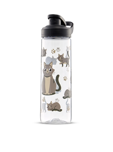 Živahna steklenica za vodo Siva mačka 700 ml