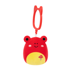 Squishmallows obesek za ključe Obu – rdeča tropska žaba z vezenino gob, 9 cm