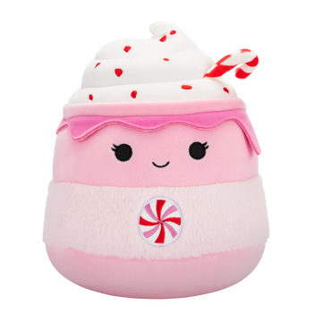 Squishmallows Ethel – rožnata vroča čokolada s sladkorno palčko, 20 cm