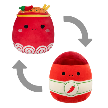 Squishmallows 2 v 1 Rdeči ognjeni rezanci Odion / Sriracha Illia, 13 cm