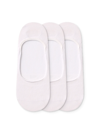 3 pari belih bombažnih nizkih skritih nogavic Klasik