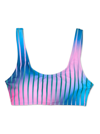 Živahni zgornji del športnih bikink Vijoličaste črte