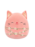 Squishmallows Wilka – breskvasta mačka, ovita s cvetličnimi stebli, 20 cm