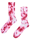 Vinsko rdeče rebraste nogavice tie-dye