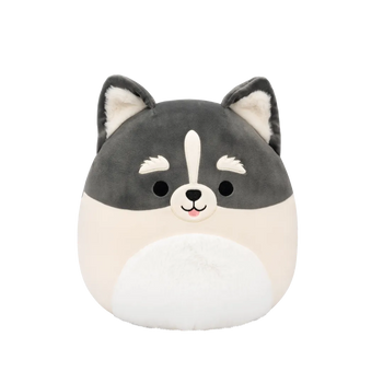 Squishmallows Paolo – siv in bel pomsky, 30 cm