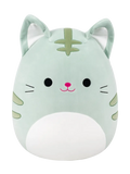 Squishmallows Chase – svetlo zelena progasta mačka, 35 cm