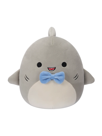 Squishmallows Sivi morski pes z modro kravato Gordon, 20 cm