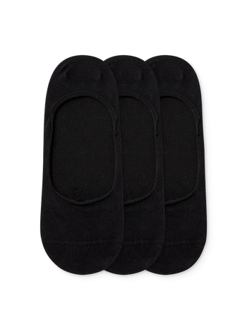 3 pari črnih bombažnih nizkih skritih nogavic Klasik